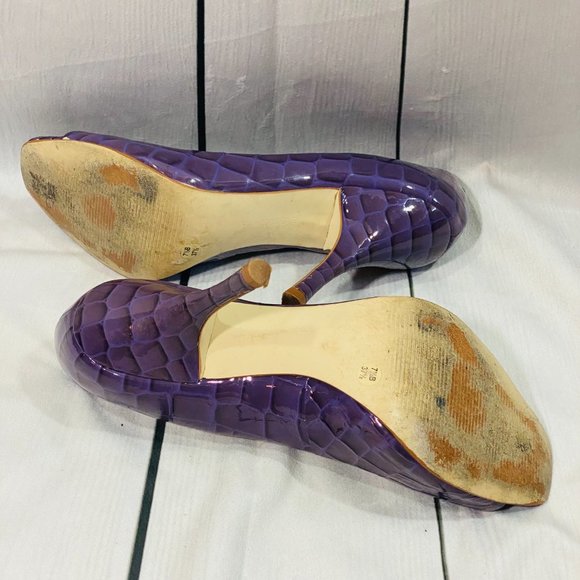 BCBG Girls Purple Lavender Croc Pattern Heels 7.5 - Picture 5 of 6